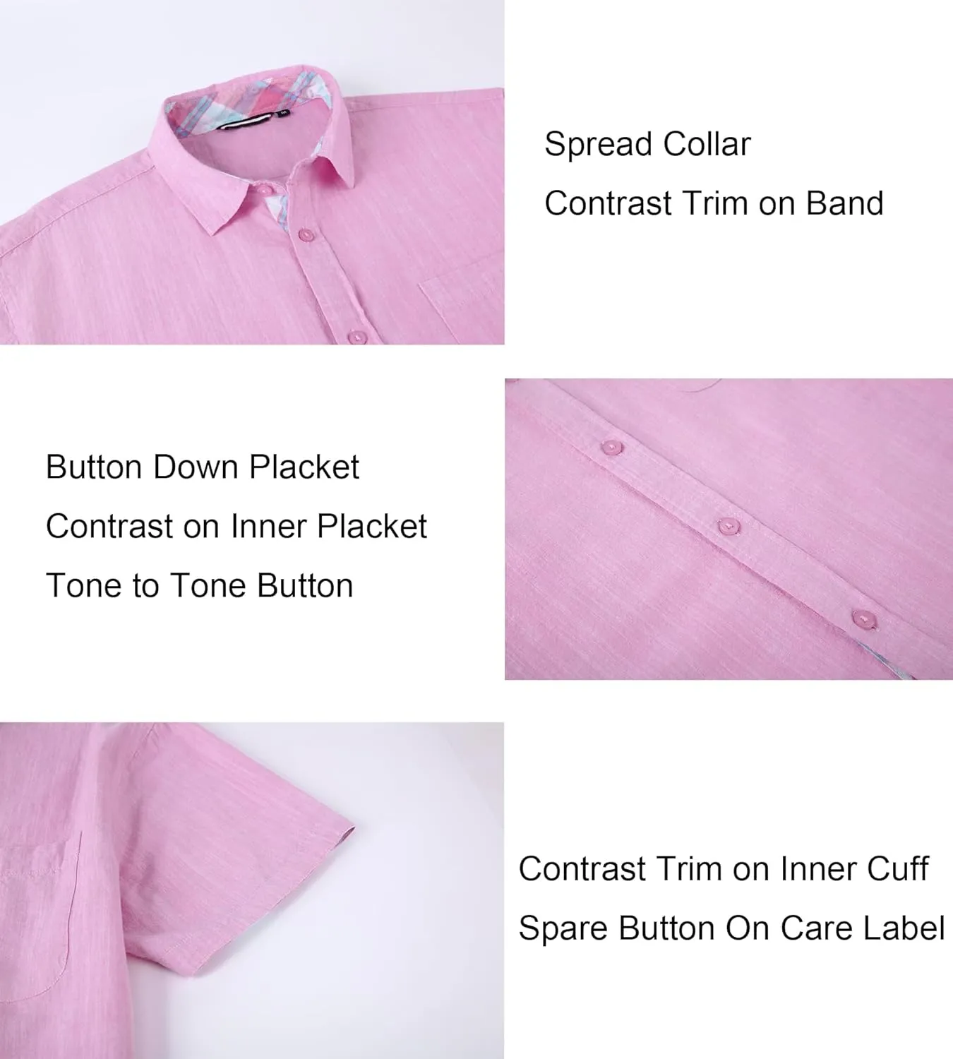 Alex Vando Mens Dress Shirts 4-Way Stretch Wrinkle Free Regular Fit Short Sleeve Men Button Down Shirt