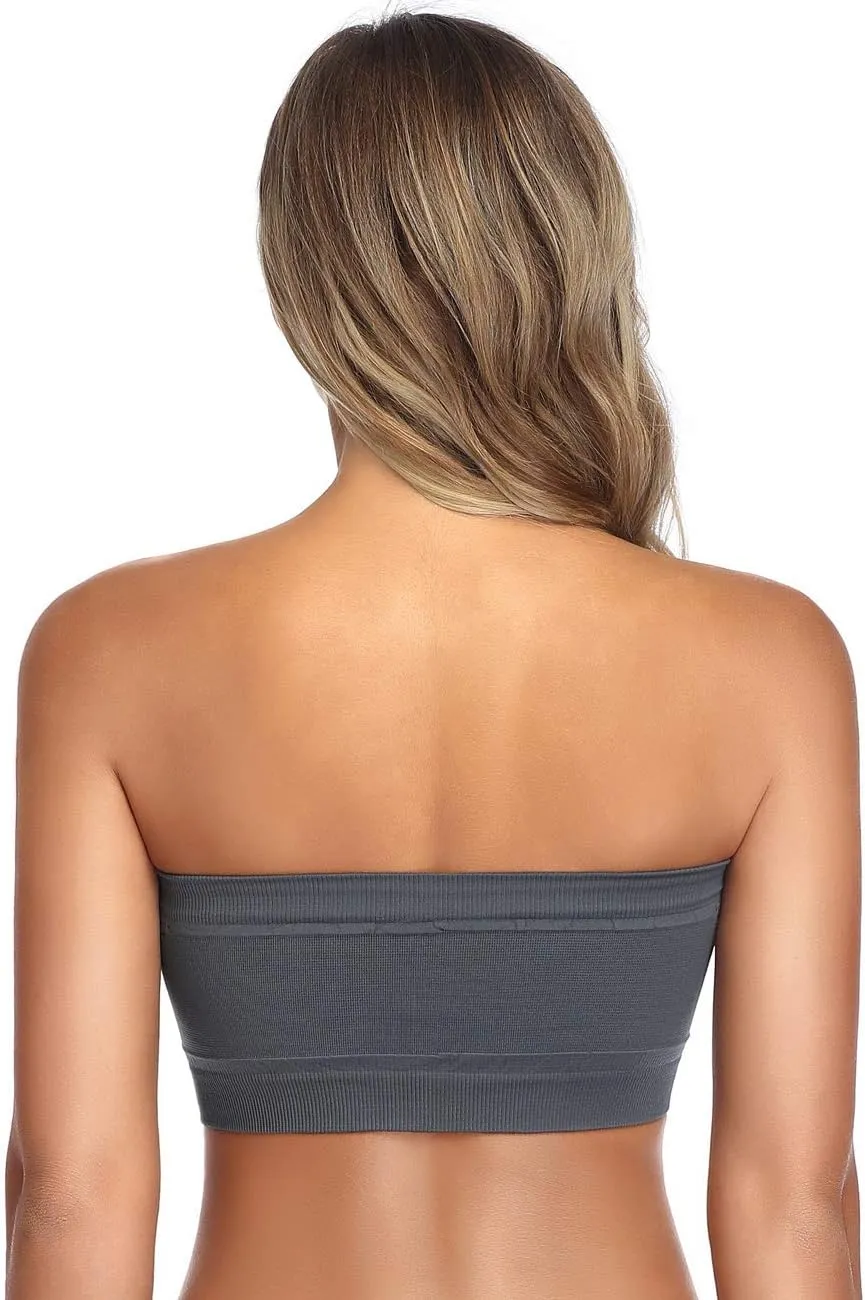 ANGOOL Strapless Comfort Wireless Bra with Slip Silicone Bandeau Bralette Tube Top