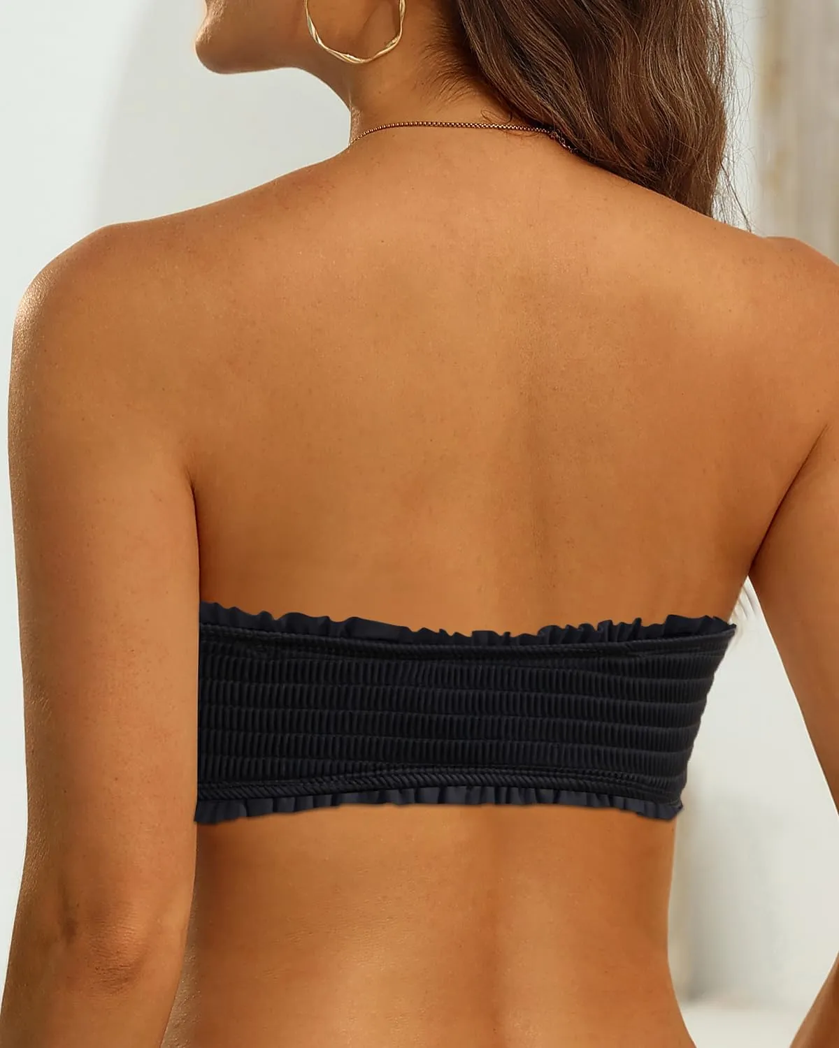 Aqua Eve Women Strapless Bikini Top Only Bandeau Swim Top Tube Top Swimsuit