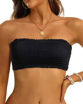 Aqua Eve Women Strapless Bikini Top Only Bandeau Swim Top Tube Top Swimsuit