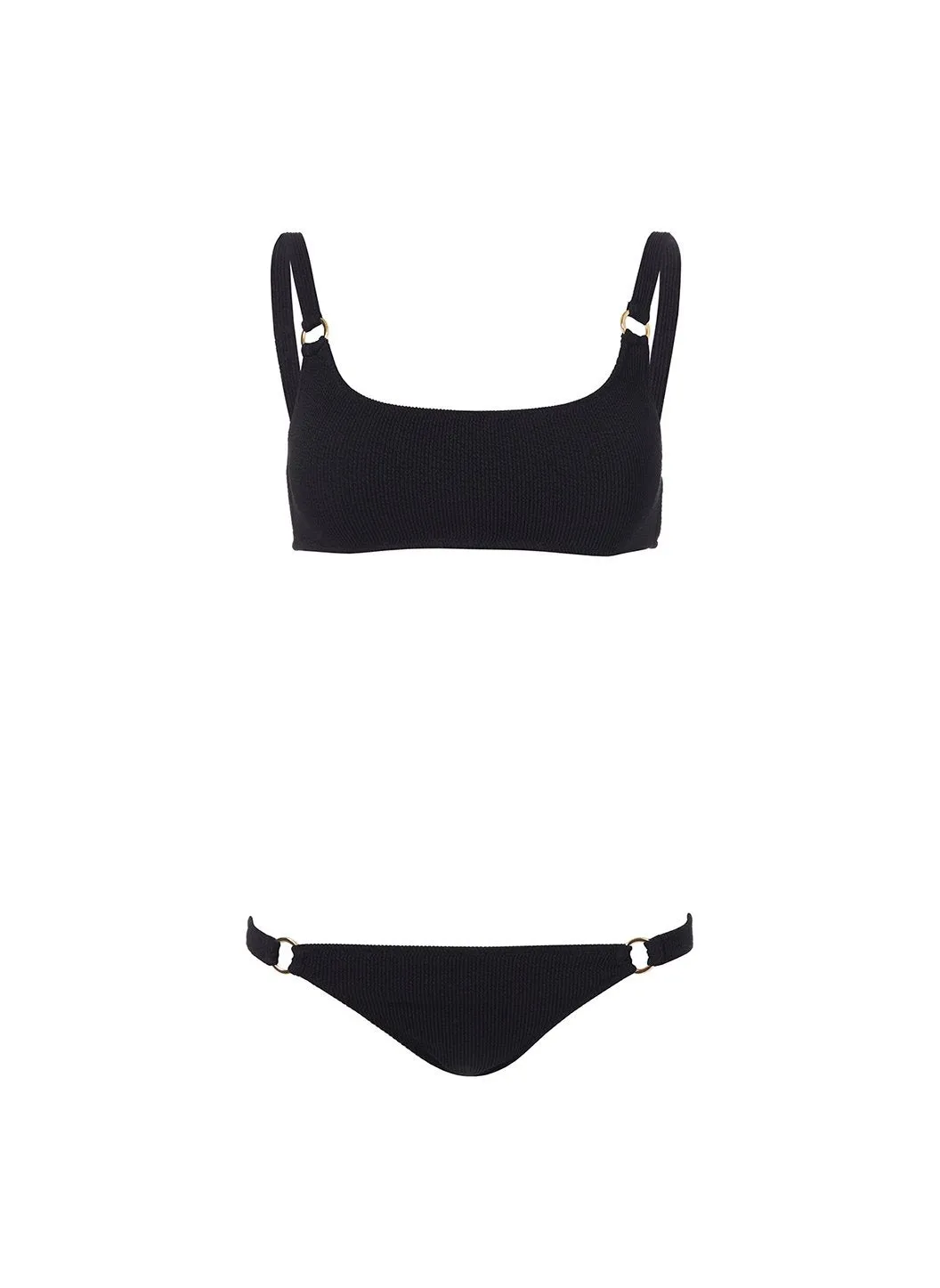 Bari Black Ridges Bikini Bottom