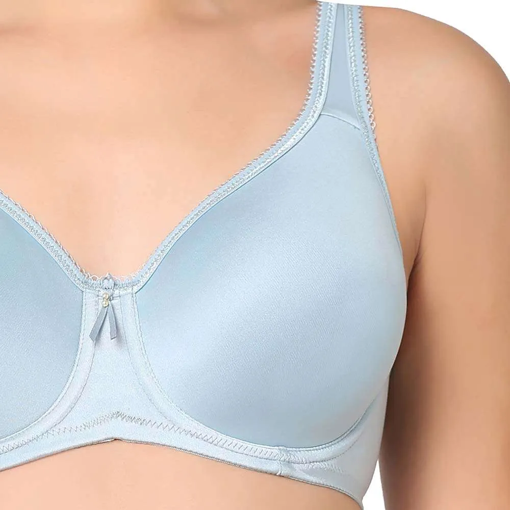 Basic Beauty Lightly Padded Wired Full Cup Everyday Wear Full coverage T-Shirt Bra - Light Blue