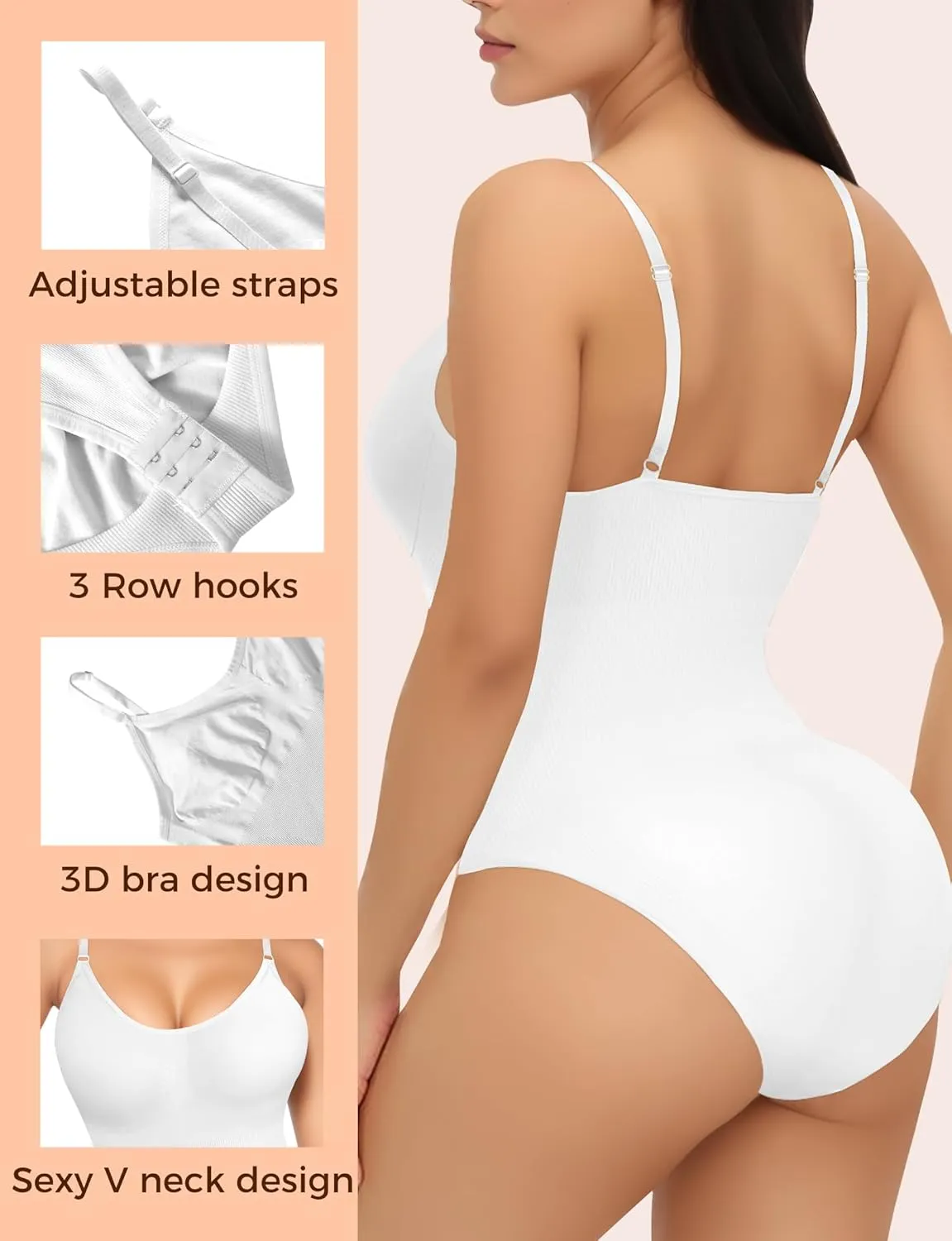 Bodysuits for Women Tummy control, Seamless Shapewear Bodysuit for Women, Sleeveless V neck Tank Top Clothing Woman