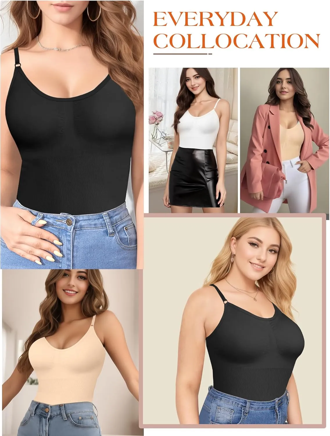 Bodysuits for Women Tummy control, Seamless Shapewear Bodysuit for Women, Sleeveless V neck Tank Top Clothing Woman