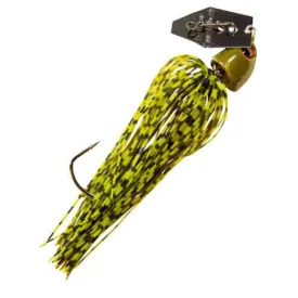 ChatterBait Freedom Lures - 3-8 oz Weight, 5-0 VMC X Long Wide Gap Hook, Green Pumpkin-Black Blade, Per 1