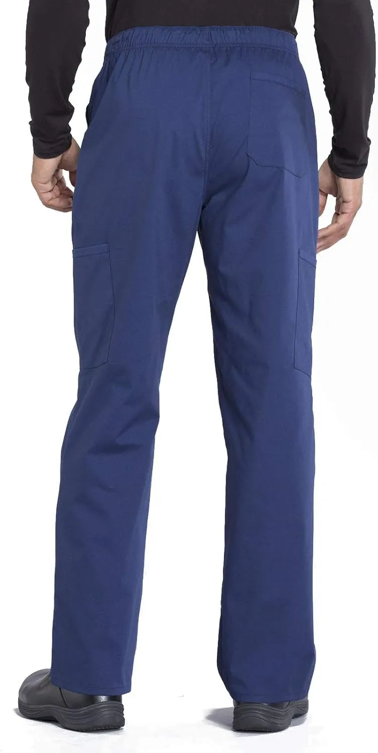 Cherokee Men's Scrub Pant Tapered Leg Fly Front Cargo Pant with 5 Pockets WW190