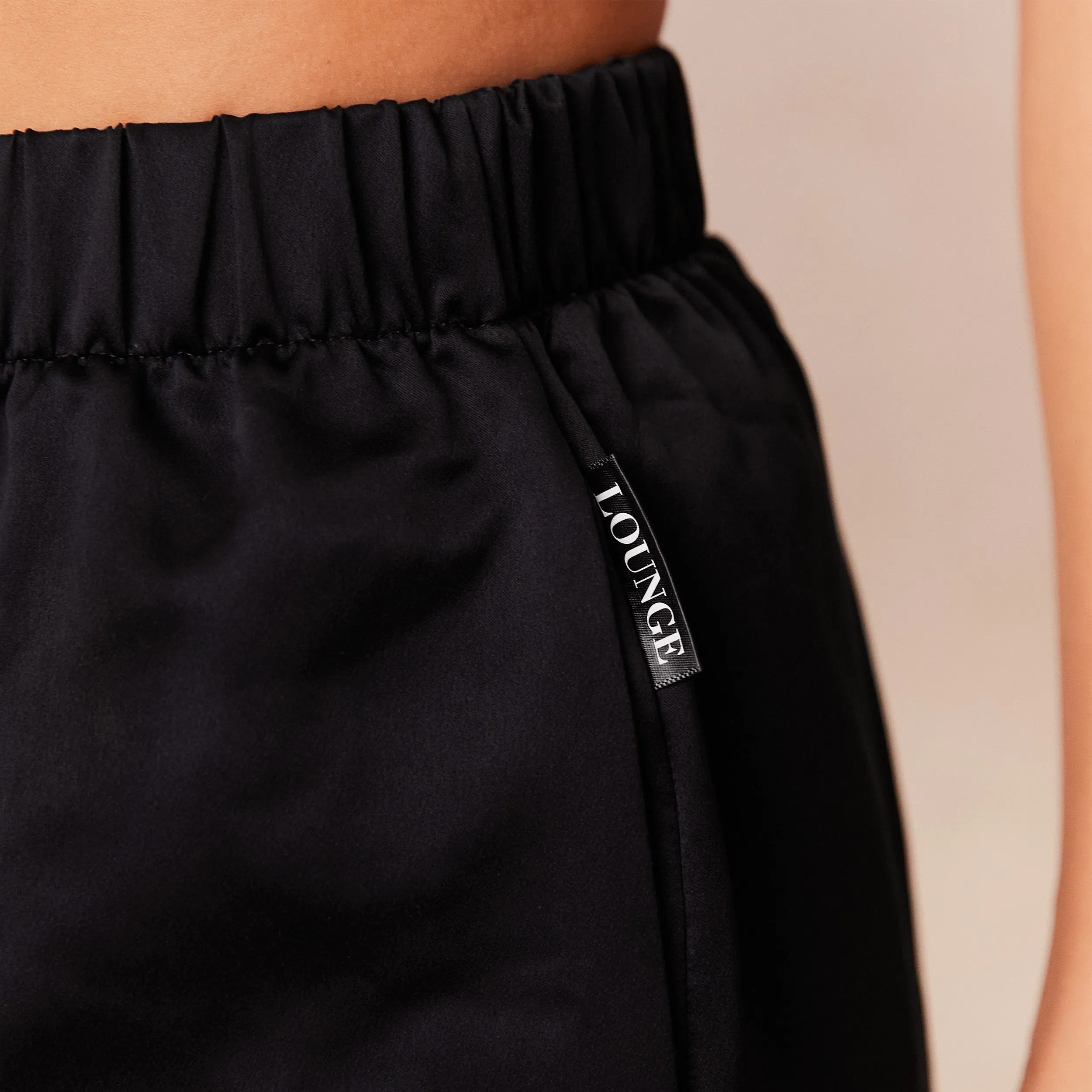 Classic Satin Pajama Pants - Black