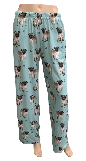 Dog Print Lounge Pants - Pug
