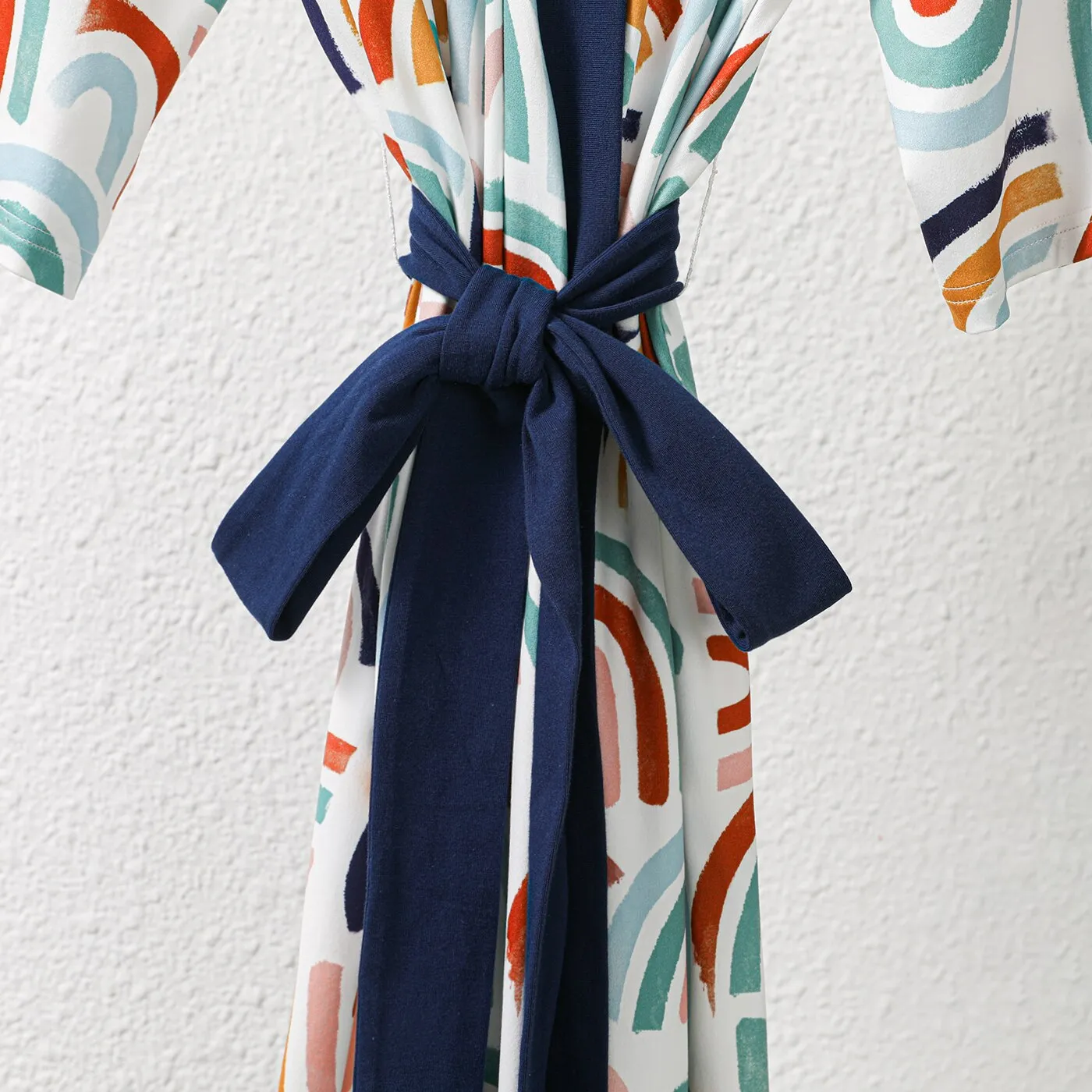 Family Matching Set Allover Half-sleeve Belted Robe and Swaddle Blanket or Cotton Short-sleeve Sets