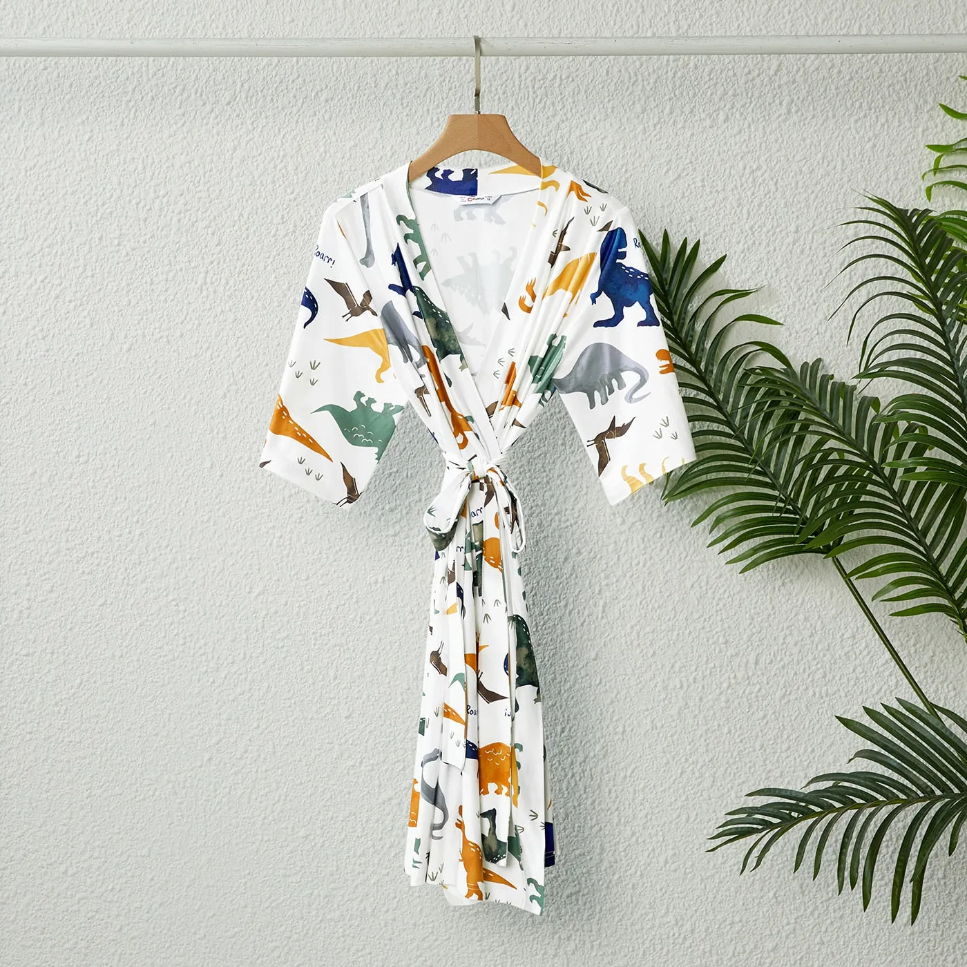 Family Matching Set Allover Half-sleeve Belted Robe and Swaddle Blanket or Cotton Short-sleeve Sets
