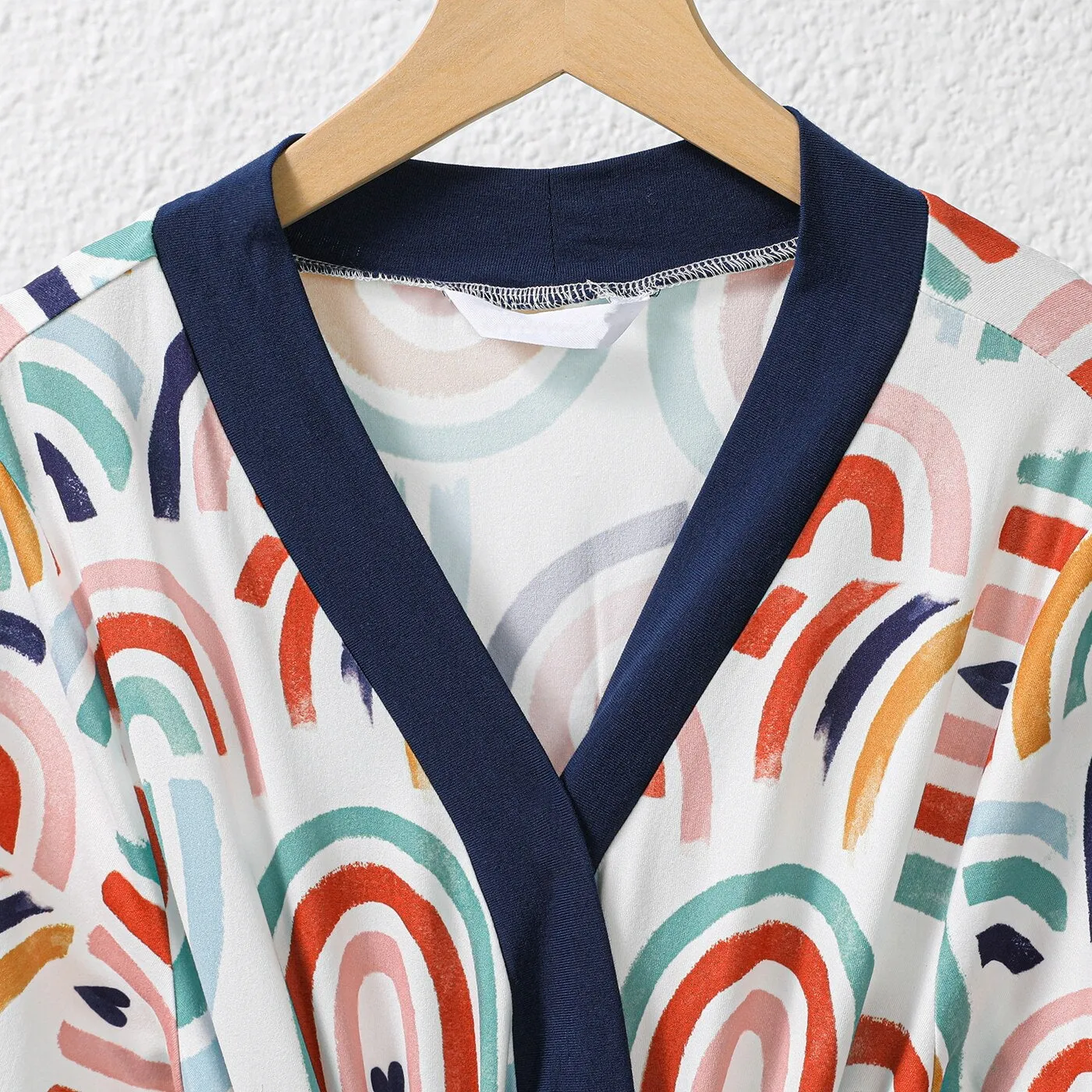 Family Matching Set Allover Half-sleeve Belted Robe and Swaddle Blanket or Cotton Short-sleeve Sets