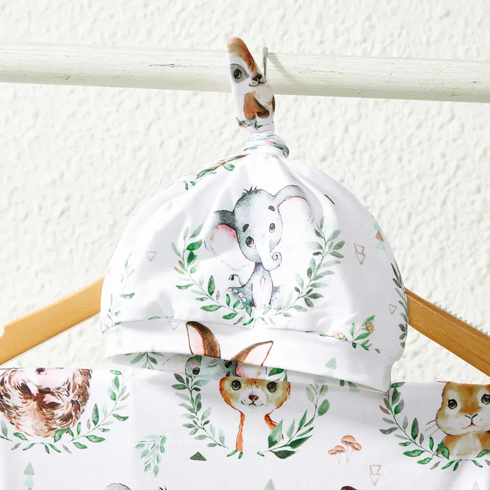 Family Matching Set Allover Half-sleeve Belted Robe and Swaddle Blanket or Cotton Short-sleeve Sets