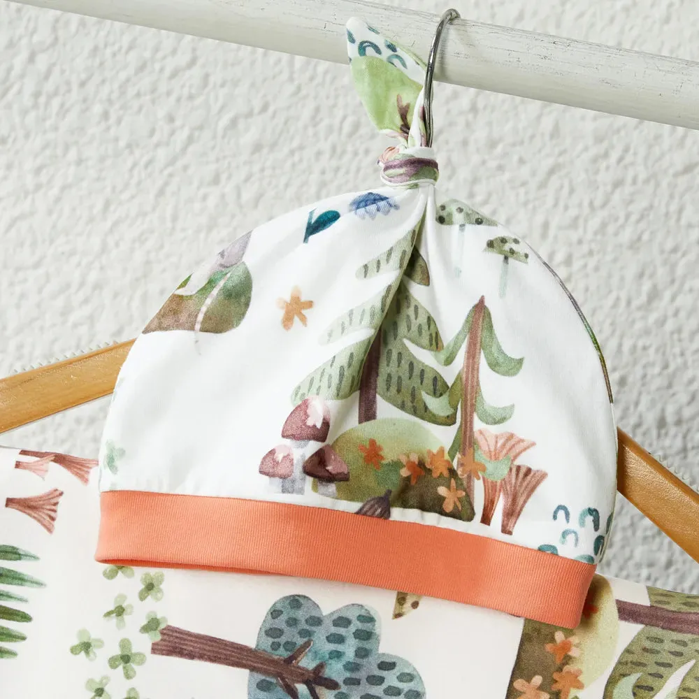 Family Matching Set Allover Half-sleeve Belted Robe and Swaddle Blanket or Cotton Short-sleeve Sets
