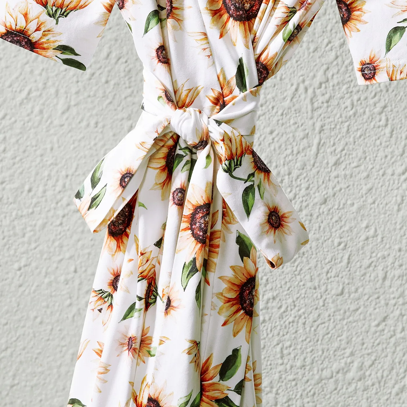 Family Matching Set Allover Half-sleeve Belted Robe and Swaddle Blanket or Cotton Short-sleeve Sets