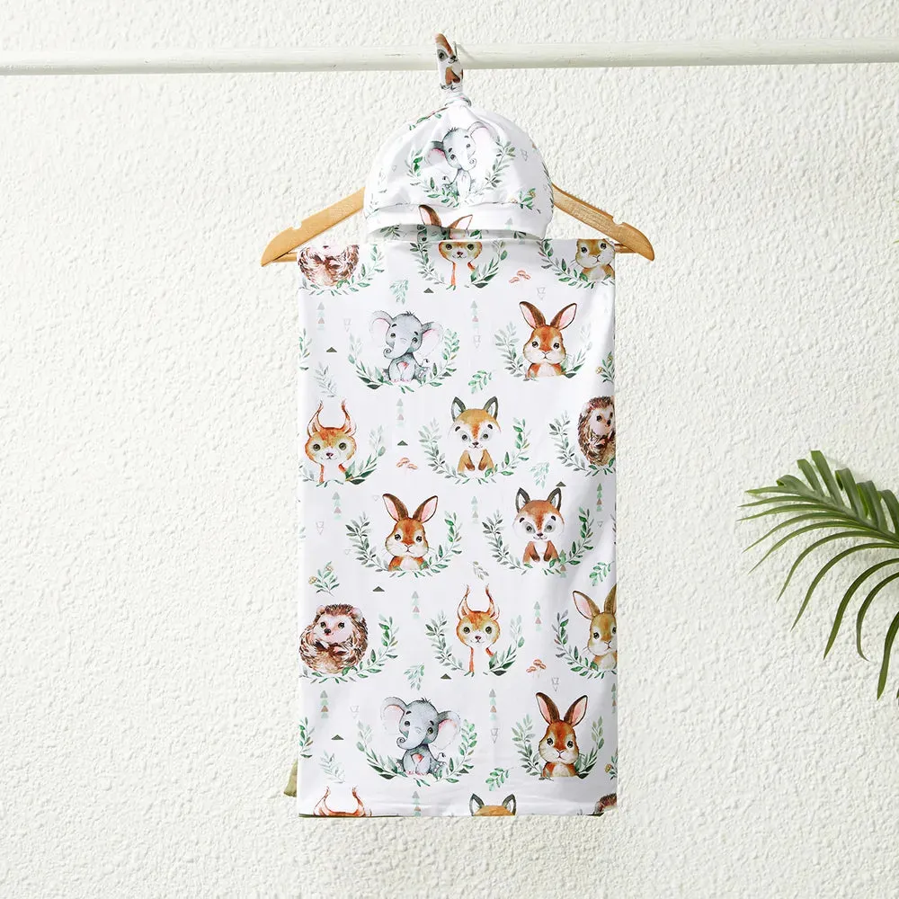Family Matching Set Allover Half-sleeve Belted Robe and Swaddle Blanket or Cotton Short-sleeve Sets
