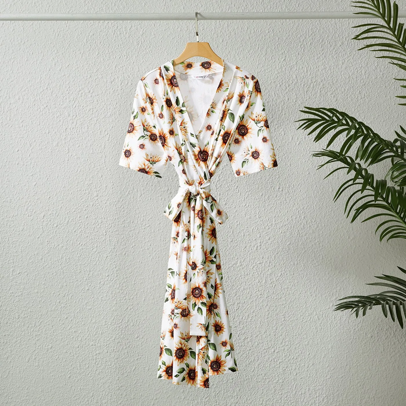 Family Matching Set Allover Half-sleeve Belted Robe and Swaddle Blanket or Cotton Short-sleeve Sets