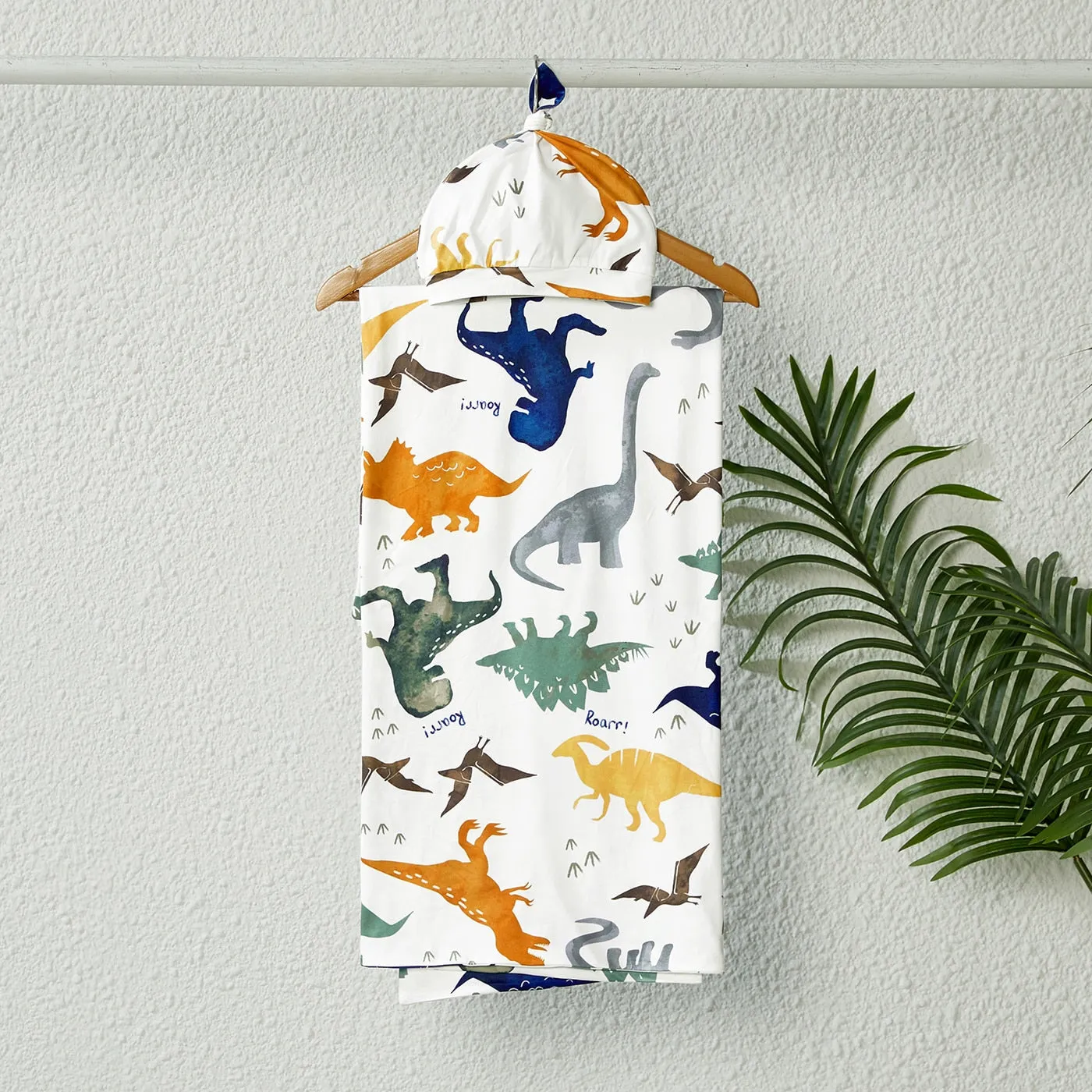 Family Matching Set Allover Half-sleeve Belted Robe and Swaddle Blanket or Cotton Short-sleeve Sets