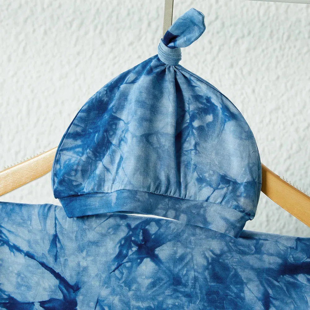 Family Matching Set Allover Half-sleeve Belted Robe and Swaddle Blanket or Cotton Short-sleeve Sets
