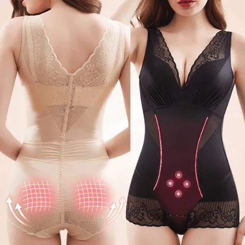 Full Body Tummy Control Butt Lifter V Front Lace Bodysuit