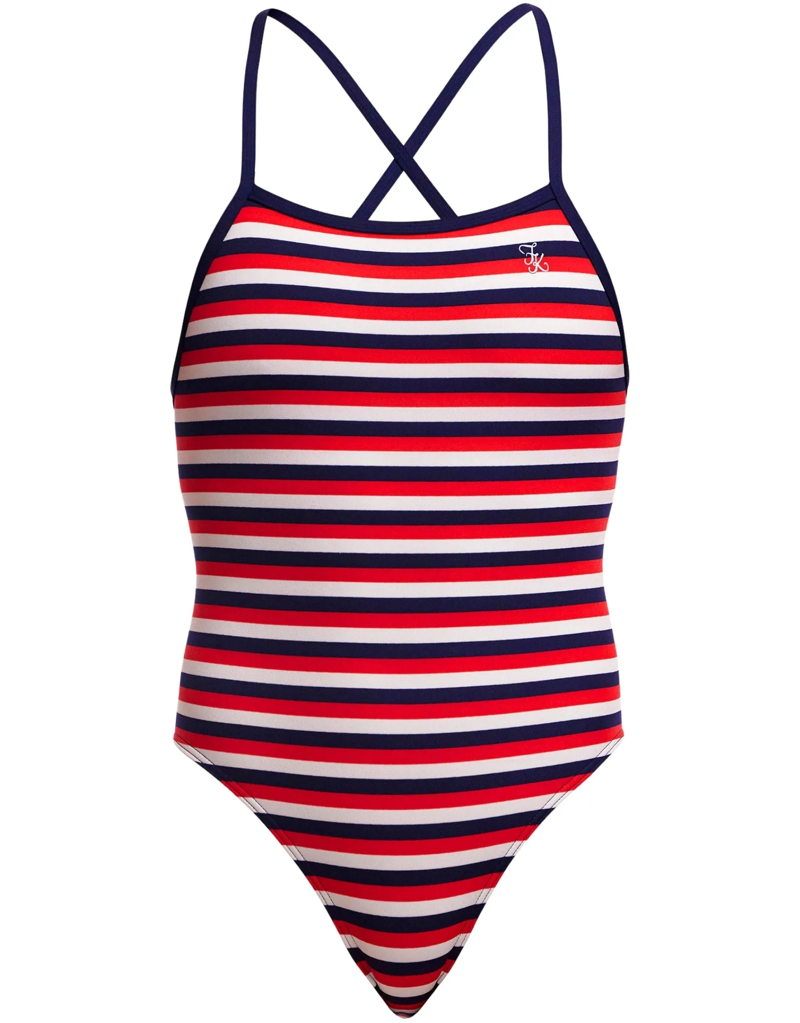Funkita Riviera Tie Me Tight Swimsuit - Blue/White/Red