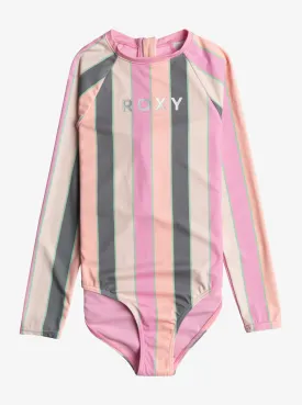 Girls 7-16 Very Vista One-Piece Rashguard - Agave Green Very Vista Stripe