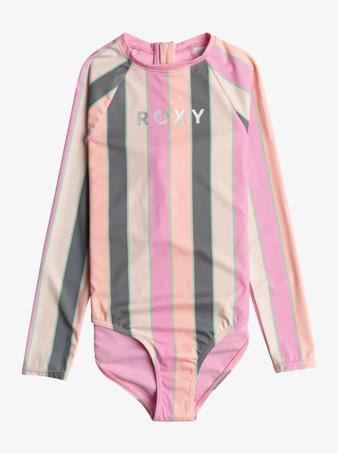 Girls 7-16 Very Vista One-Piece Rashguard - Agave Green Very Vista Stripe