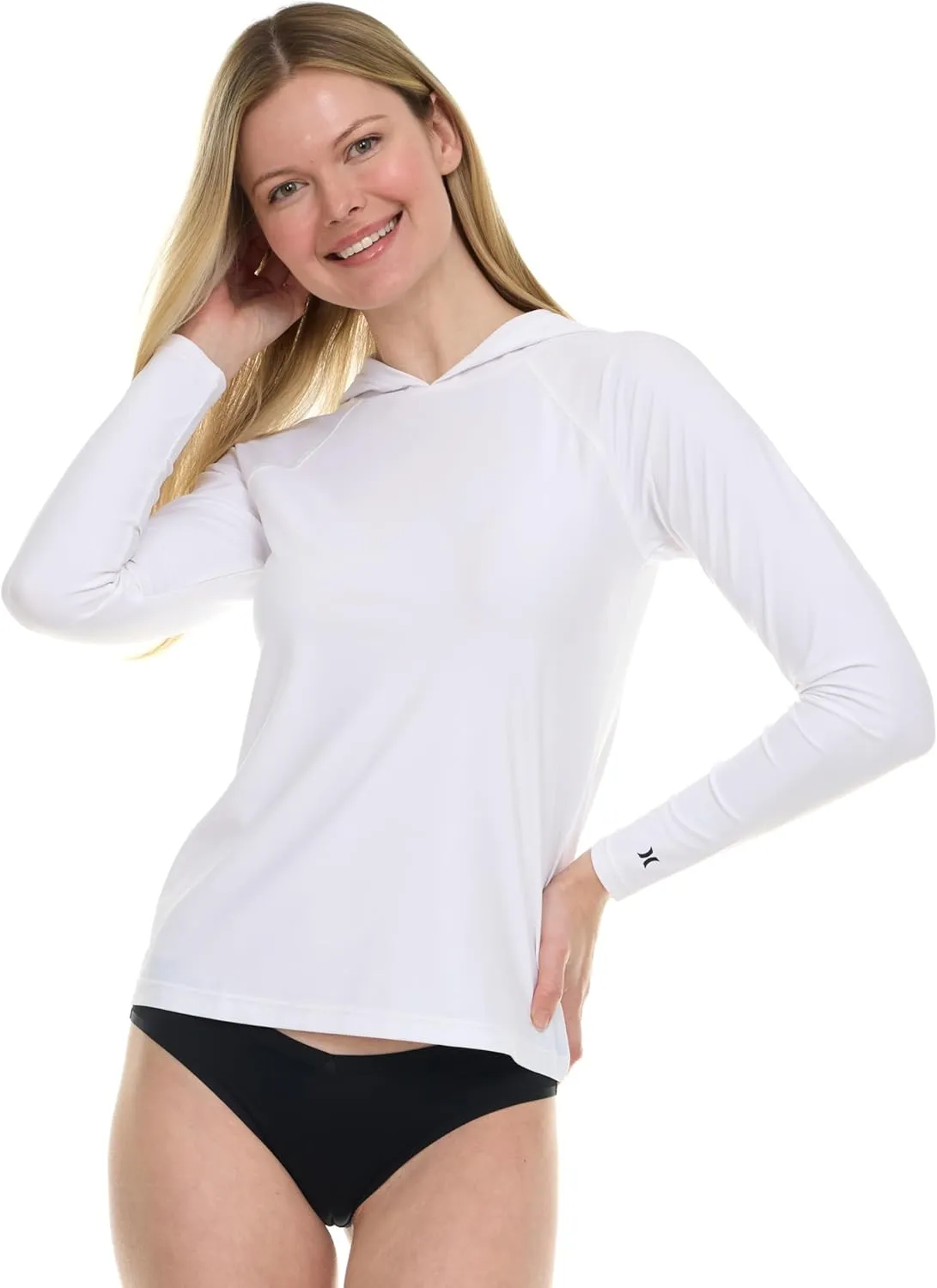 Hurley Rash Guard for Women with Hood, Long Sleeve Hoodie Swim Shirts for Women, Quick Dry UPF 50  SPF Sun & UV Protection