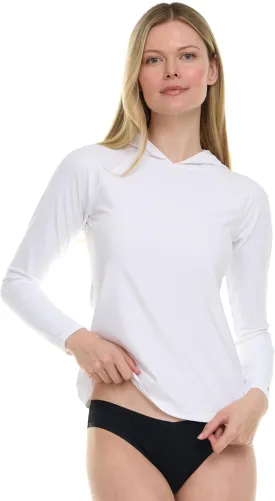 Hurley Rash Guard for Women with Hood, Long Sleeve Hoodie Swim Shirts for Women, Quick Dry UPF 50  SPF Sun & UV Protection