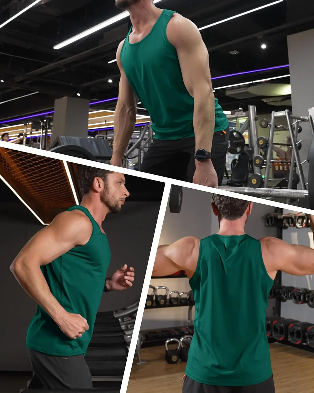 MAGCOMSEN Men's UPF 50  Tank Top Quick Dry Summer Workout Muscle Sleeveless Shirts for Swim Beach Bodybuilding
