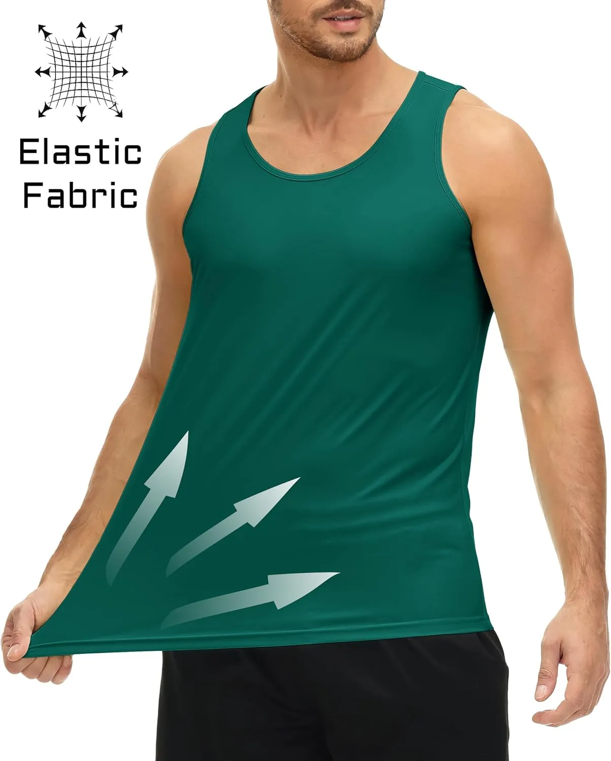 MAGCOMSEN Men's UPF 50  Tank Top Quick Dry Summer Workout Muscle Sleeveless Shirts for Swim Beach Bodybuilding