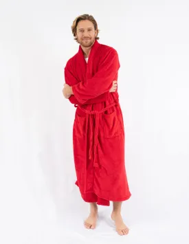 Mens Red Fleece Robe