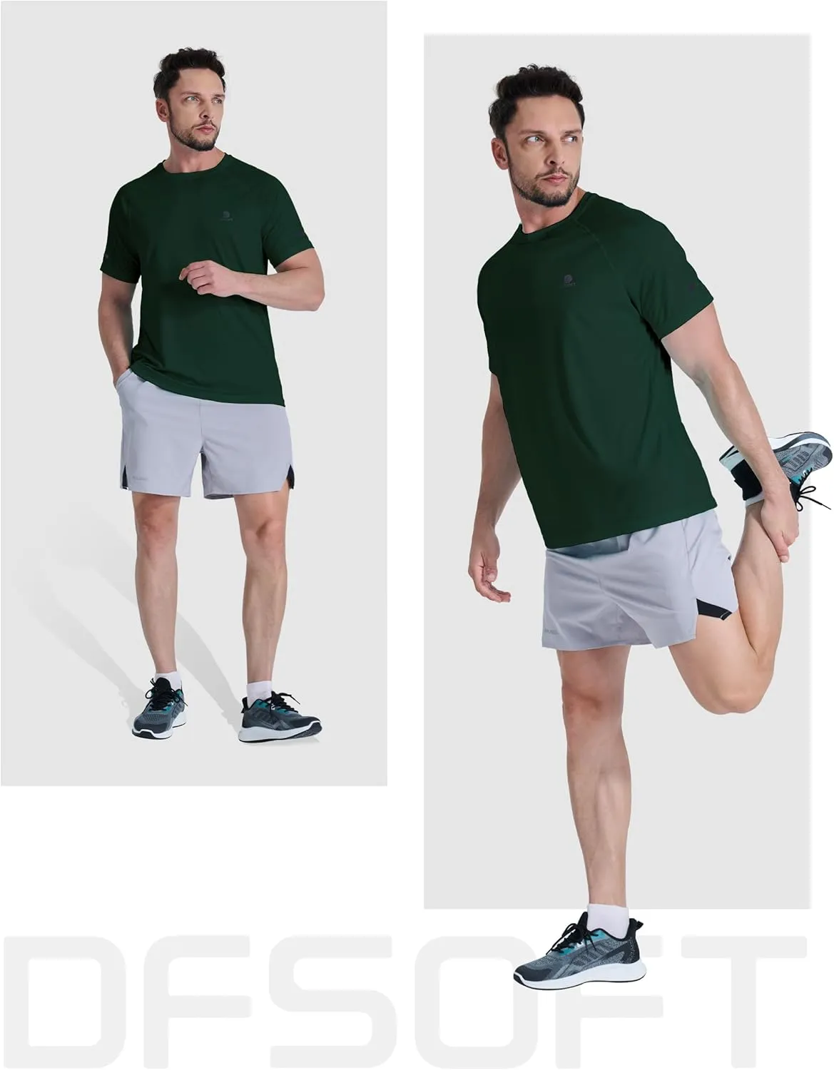 Men's Summer Short Sleeve Shirts Quick Dry Workout Lightweight T-Shirts Gym Running Swim Athletic Shirt