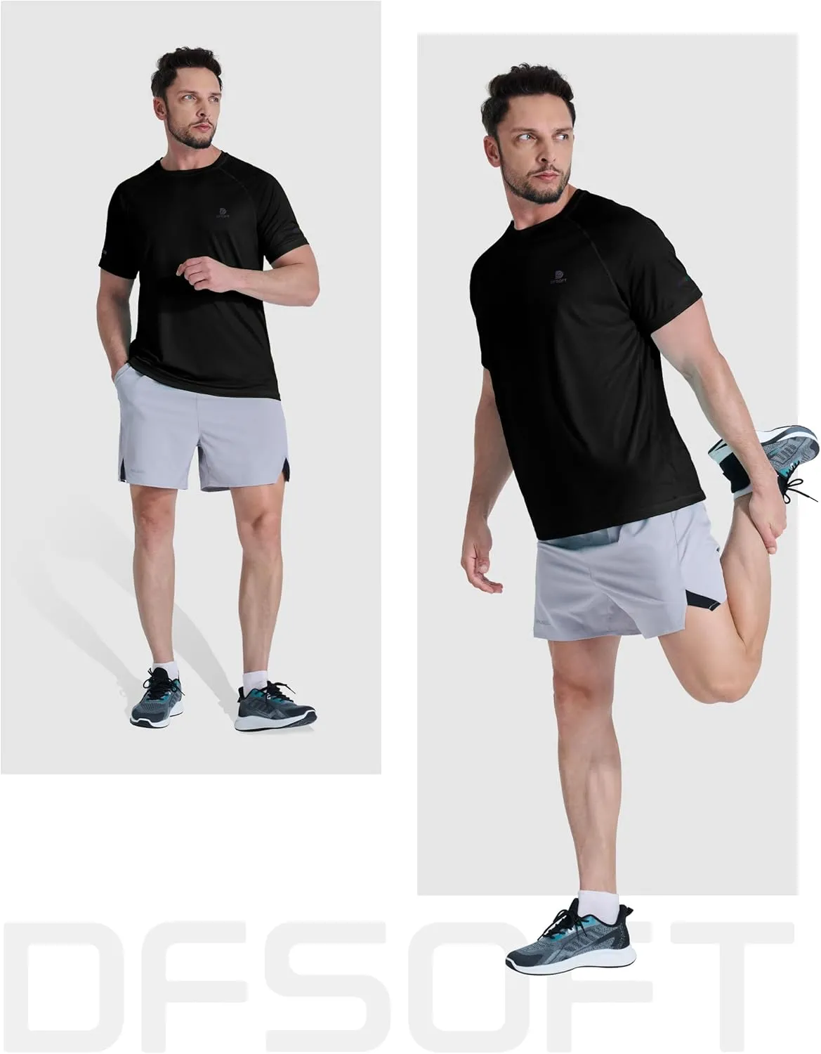 Men's Summer Short Sleeve Shirts Quick Dry Workout Lightweight T-Shirts Gym Running Swim Athletic Shirt