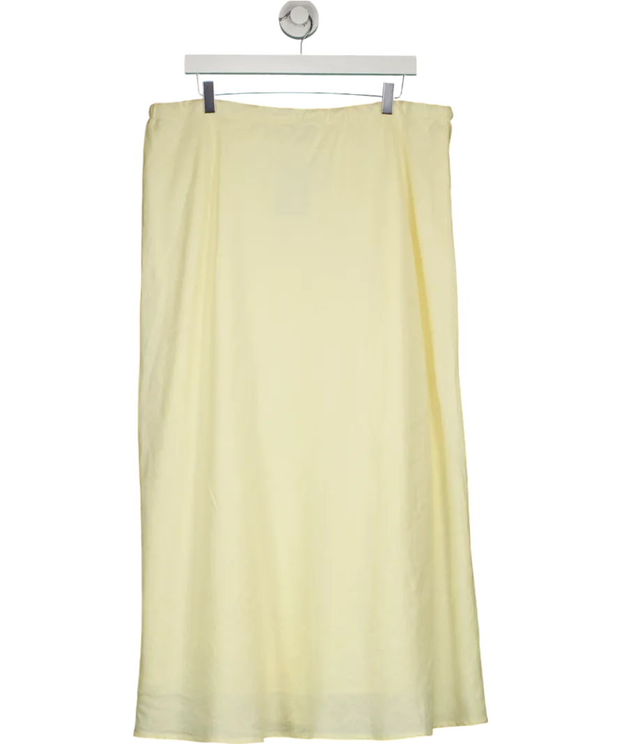 Mint Velvet Yellow Pure Linen Maxi Skirt UK XL