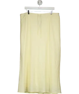 Mint Velvet Yellow Pure Linen Maxi Skirt UK XL