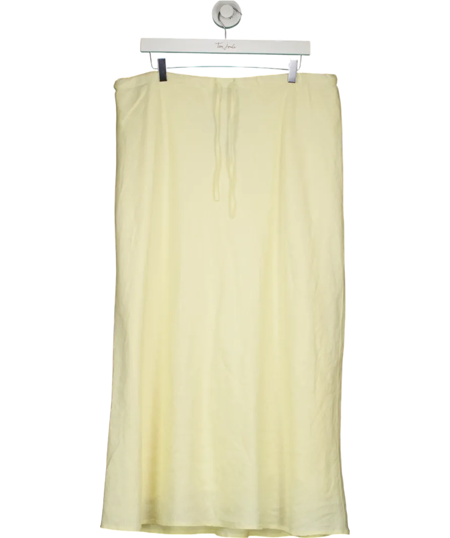 Mint Velvet Yellow Pure Linen Maxi Skirt UK XL