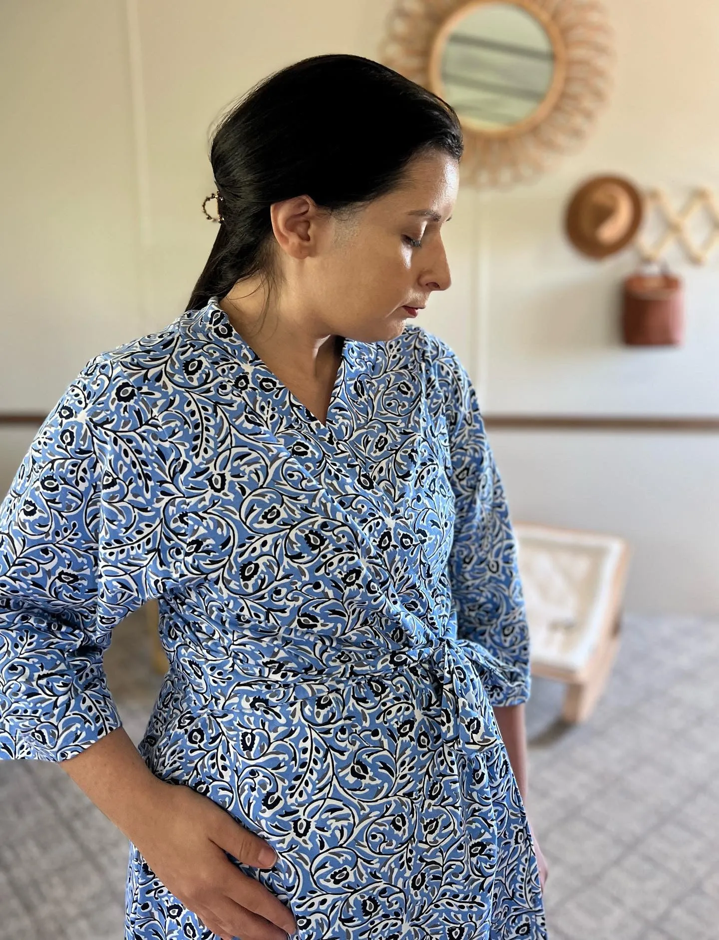 Natalia Robe & Newborn Swaddle Blanket Set & Dad T-Shirt