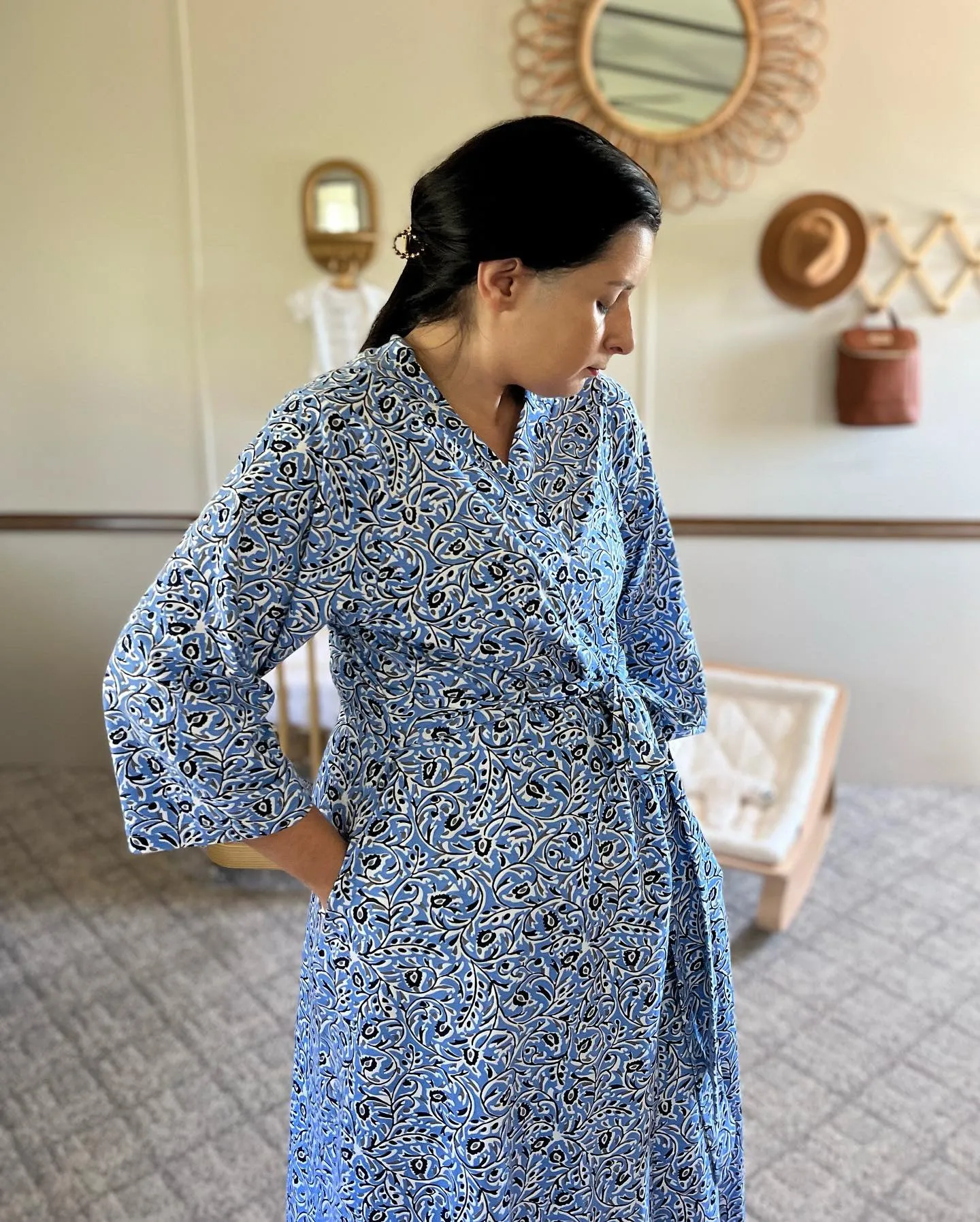 Natalia Robe & Newborn Swaddle Blanket Set & Dad T-Shirt