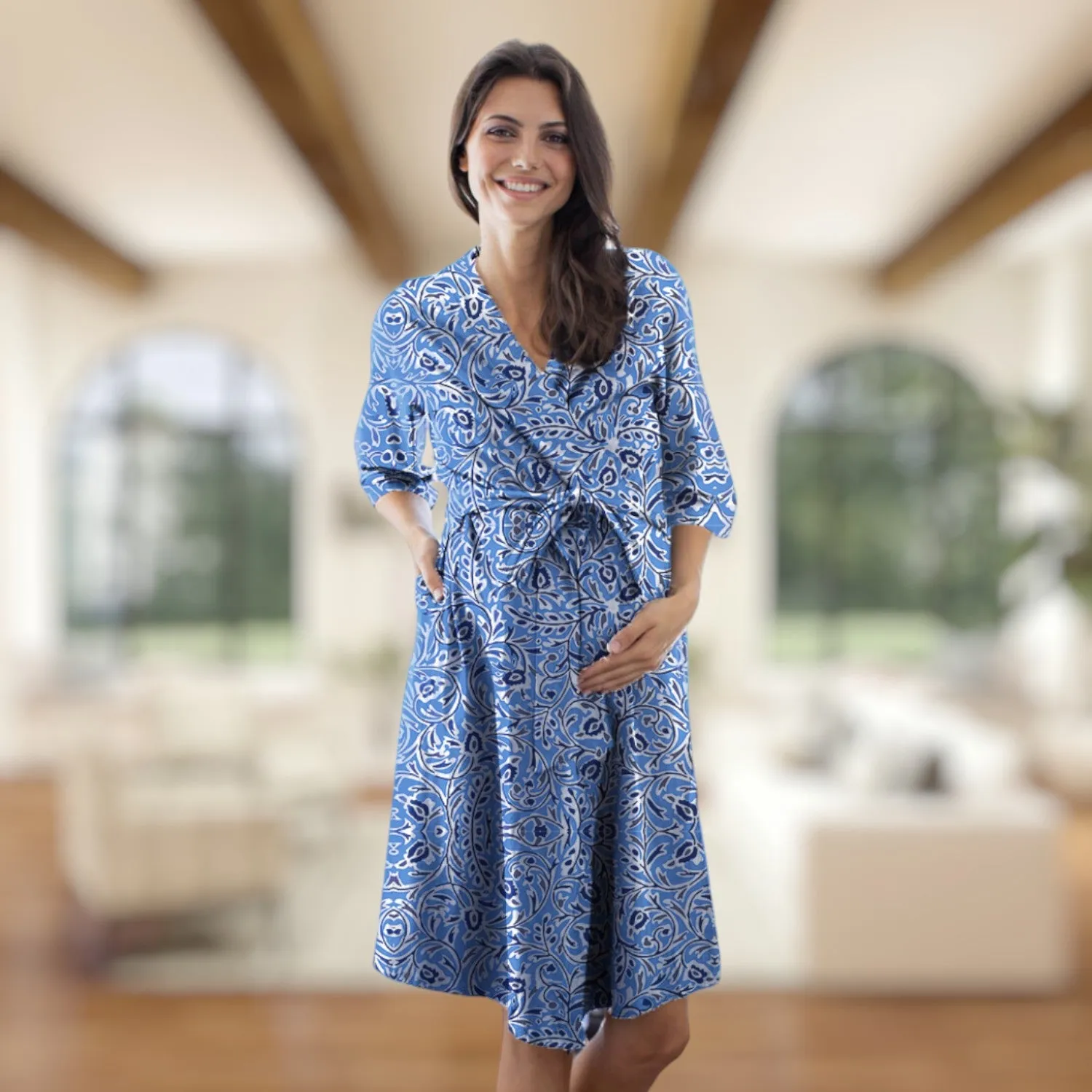 Natalia Robe & Newborn Swaddle Blanket Set & Dad T-Shirt