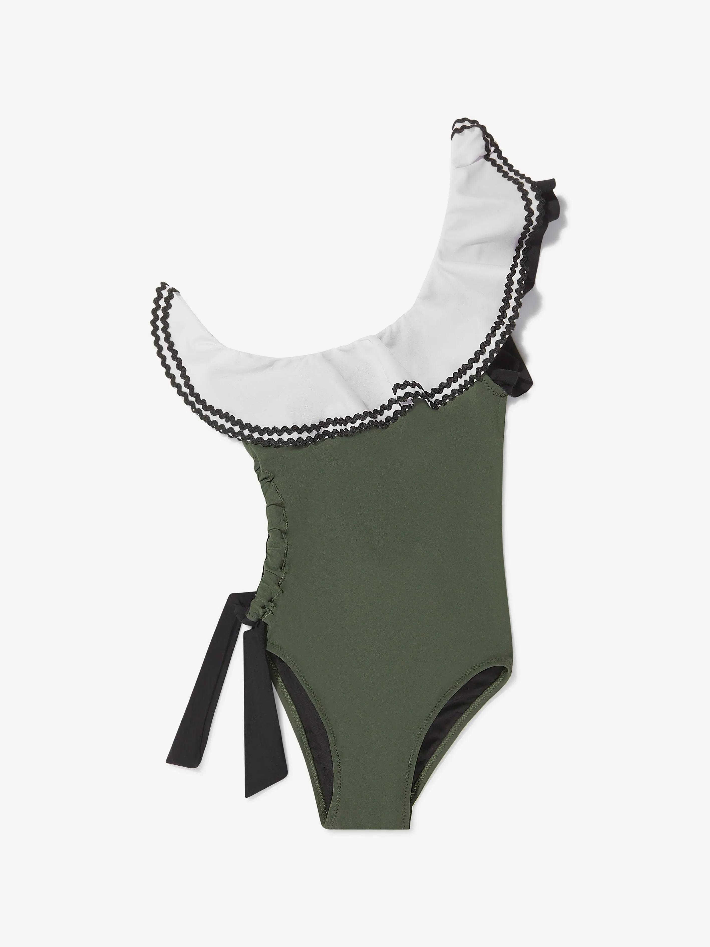 Nessi Byrd Girls One Shoulder Jade Swimsuit (UV50 Sun Protection)