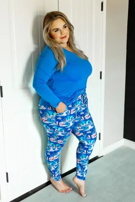 Northern Lights, Polar Bears & Penguins Women's Long Sleeve Pajama Set