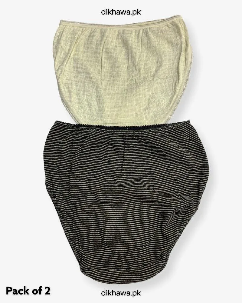 Pack of 2 Imported Stocklot Branded Cotton Panty Stretchable Cotton Lace Panty 2021