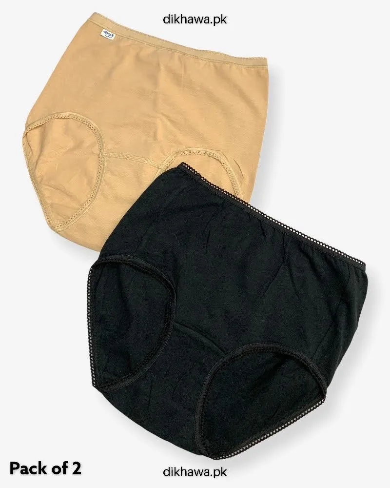 Pack of 2 Imported Stocklot Branded Cotton Panty Stretchable Cotton Lace Panty 2021