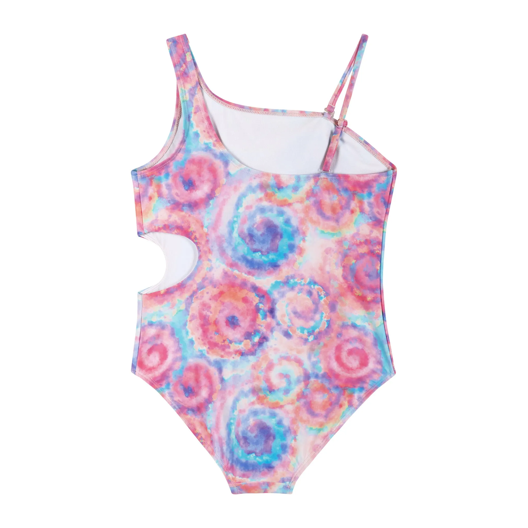 Pink Tie Dye Rib Swimsuit (Size 7-16 Years)
