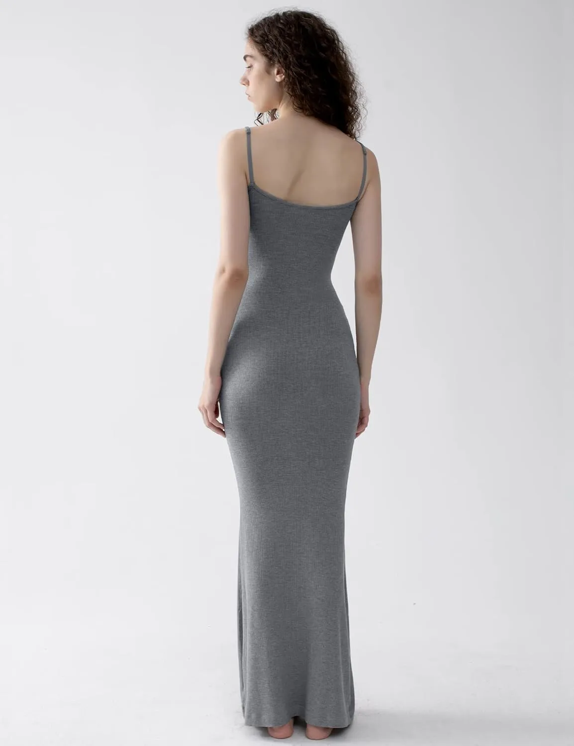 PUMIEY Women's Slip Maxi Dress Sexy Ribbed Bodycon Dresses Long Dress