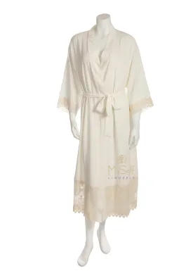Q80690 Blythe Embroidered Lace Trim Robe