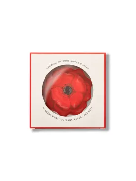 Reusable Nipple Covers - Red Poppy