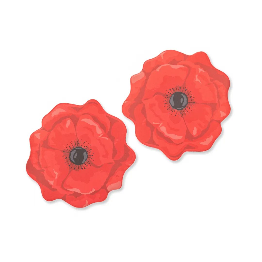 Reusable Nipple Covers - Red Poppy