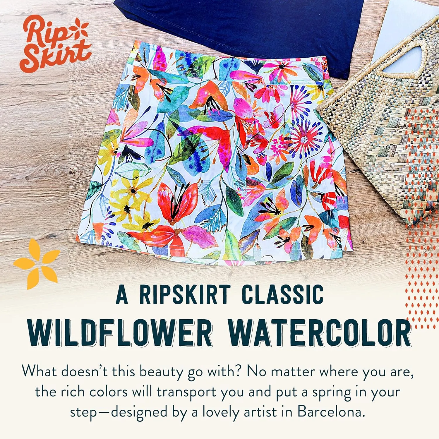 RipSkirt Hawaii Length 1 - Wrap Skirt for Women - Quick Dry Swim Cover-Up with Side Pocket - Lightweight for Beach & Travel