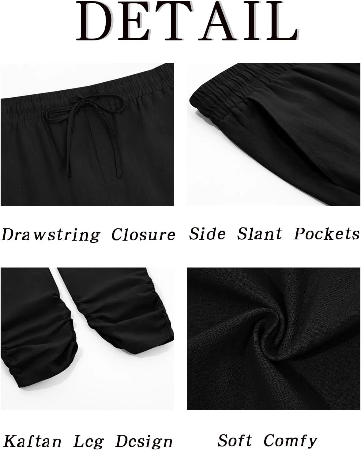 Runcati Mens Kaftan Thobe Pants Cotton Casual Elastic Waist Drawstring Muslim Trousers Summer Yoga Kurta Pants with Pockets